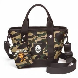 Bundle of A Bathing Ape Bags Bape Camo mini tote and Bape card holder